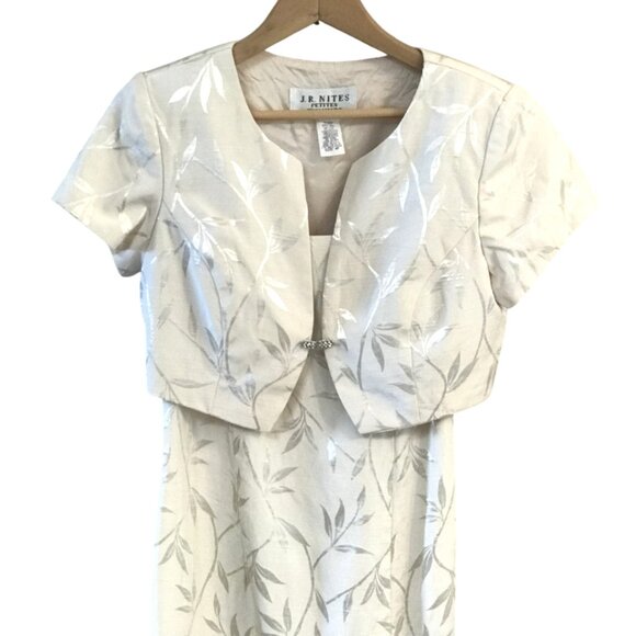 J.R. Nites Petites by Caliendo 70s Dress Set Jewel Jacket: Vintage Pink Floral - Picture 11 of 15